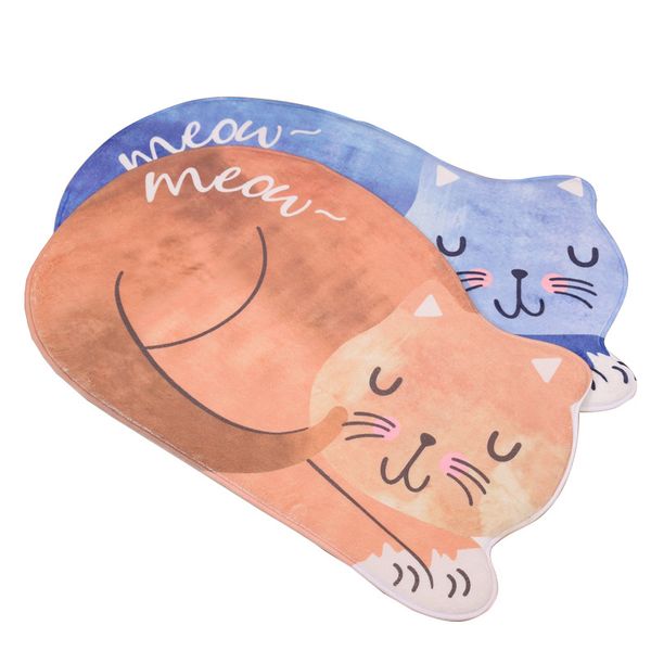 

new home style kawaii floor mats cute cat animal print bathroom kitchen carpets children for living room anti-slip tapete rugs