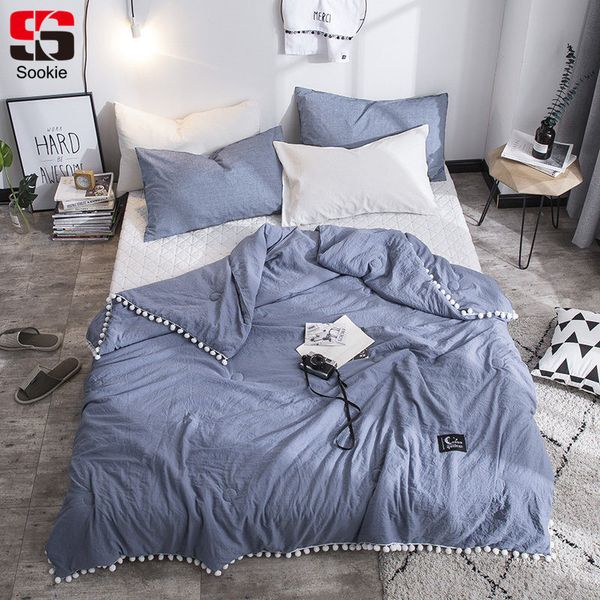 Sookie Fashion Summer Quilt Solid Color Air Condition Comforter