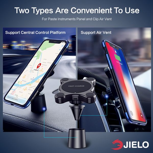 

car charger mount qi wireless charger for samsung galaxy s9 s8 note 9 wireless charging car phone holder stand for iphone xs max xr