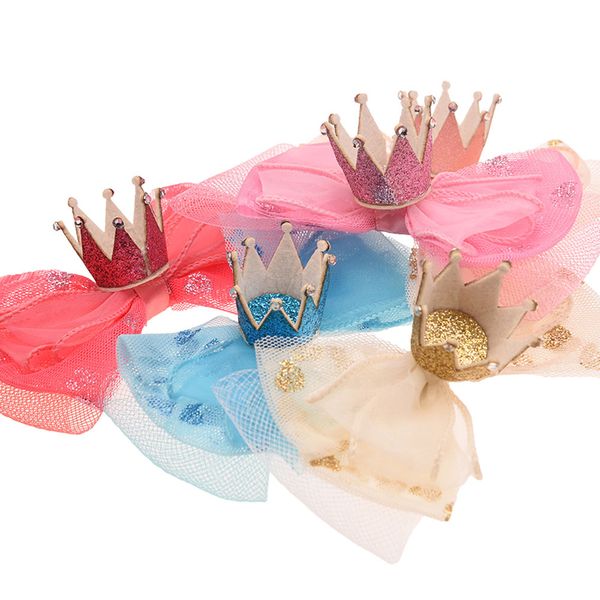 

54pcs mesh lace bow no hair bows hair claw clip crown bow no clips boutique head wrap diy accessories flower accessory, Slivery;white