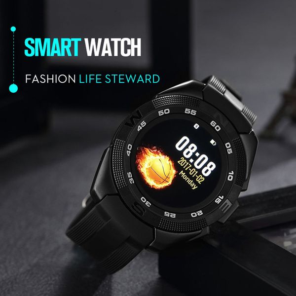 

smart wacth men sports waterproof smart phone watch heart rate sleep monitor satch bluetooth ios android wearable devices, Slivery;brown