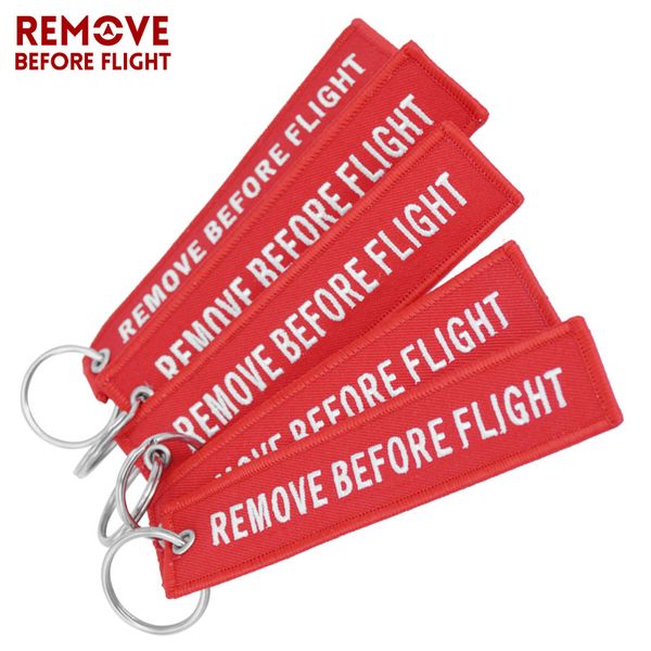

remove before flight chaveiro tag embroidery keychain key ring for aviation oem key chains jewelry luggage tag fob 5 pcs/lot, Silver