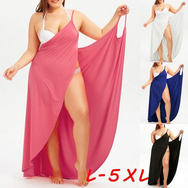 Plus Size Beach Cover Up Wrap Dress Bikini Swimsuit Bathing Suit Cover Ups Robe De Plage Beach Wear Large Size Swimwear Canada 2019 From Chenyuanfang