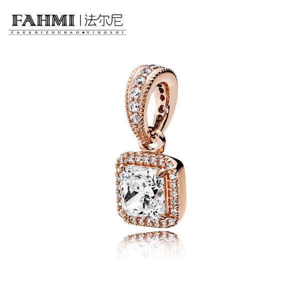 

fahmi 100% 925 sterling silver 1:1 original 380378cz authentic temperament fashion glamour retro pendant wedding women jewelry, Black