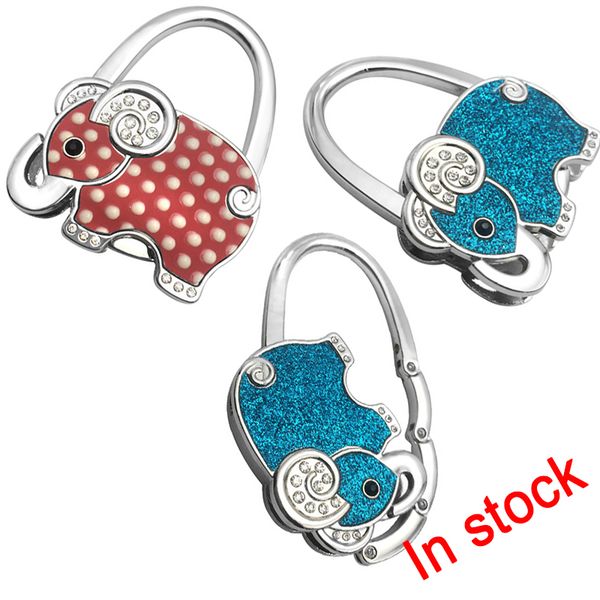 

2018 fashion handbag hook elephant purse holder desk anti-slip tote bag hanger wedding birthday party favor dhl xl-607, Slivery;crystal