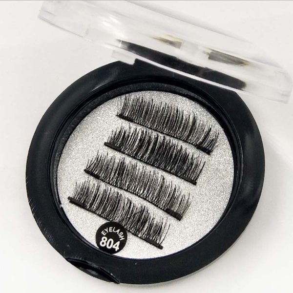 

2 magnet full length long handmade false eyelashes 3d magnetic lashes double magnet black eyelashes #802 #804