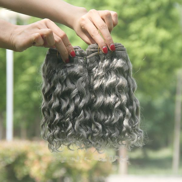 Prata Cinza Onda Profunda Do Cabelo Humano Extensões 3 Pçslote Pure Color Cinza Brasileira 9A Virgem Do Cabelo Humano Tece 3 Ofertas de Blusas Para As Mulheres Negras