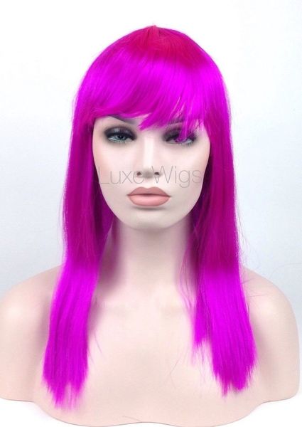 

fashion wig cosplay women's purple pink synthetic long wavy hair wigs, Black;brown
