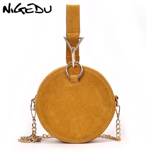 

fashion matte circular women handbags ladies chain crossbody bags pu leather messenger bags female tote bag wallet