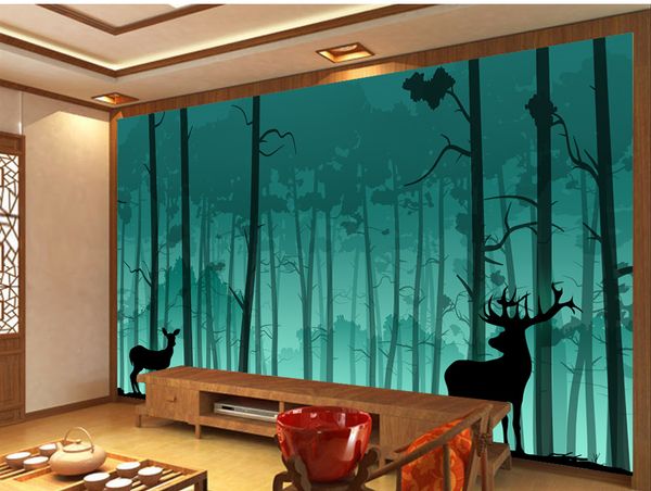 

пользовательские розничная торговля фэнтези форест фавн стена олень мать и дитя в фэнтези форест фреска