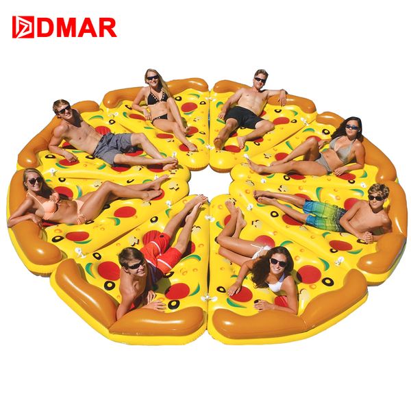 

dmar inflatable pizza giant pool float beach mattress 180cm swimming ring circle lifebuoy water party toys kids adults flamingo