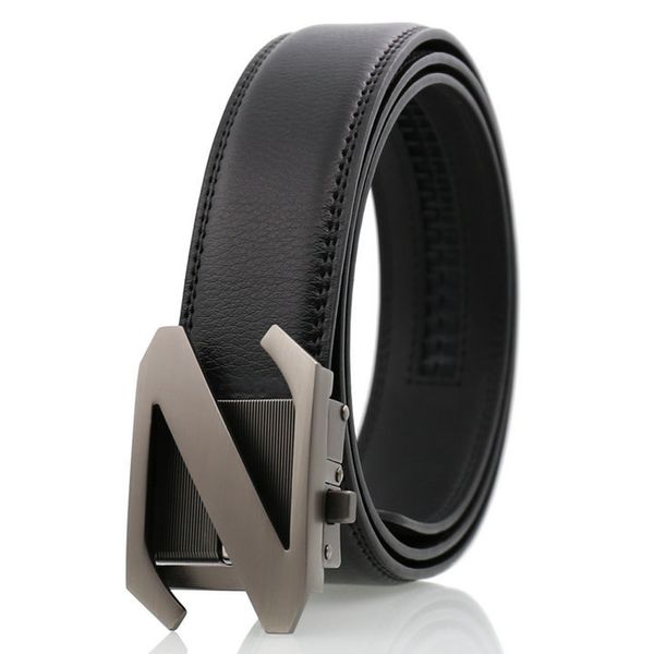 

fashion new arrival brand automatic buckle men belt genuine leather belt for men brand luxury business cow skin male strap lh039, Black;brown