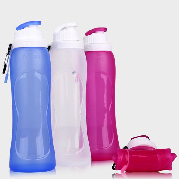 

силиконовые складной бутылки воды герметичный складной бутылки воды для спорта на открытом воздухе кемпинг туризм велосипед 500 мл логотип п