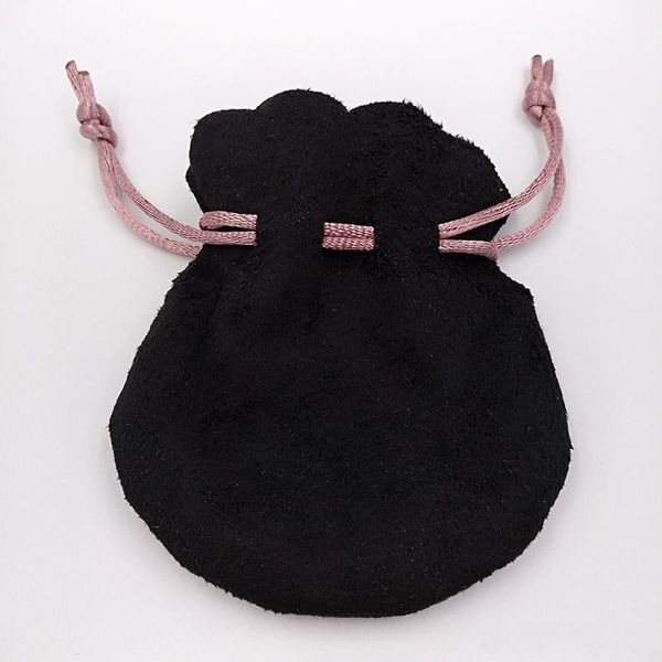 

2colors jewelry pink ribbon black velvet pouches bags suit for european brand beads charms jewelry packaging bag, Pink;blue