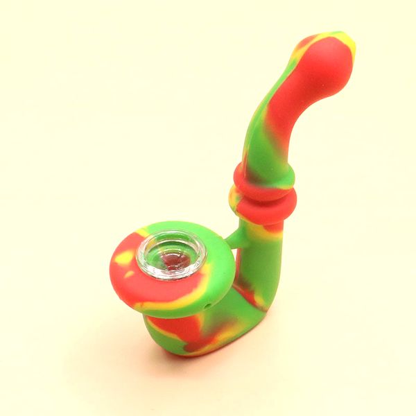 El más nuevo tubo de silicona para fumar percolador irrompible Bong PK Twisty Glass Blunt Oil Burner Pipes Dry Herb Tobacco Vaporizer Pen envío gratis