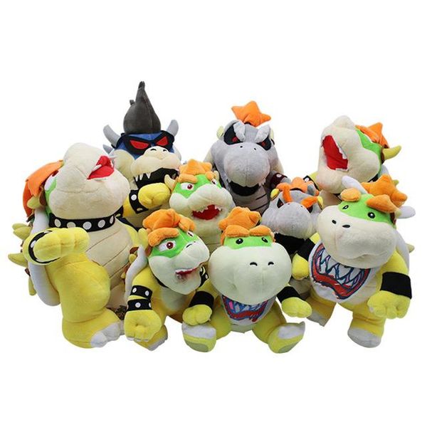 

2 colors super mario bros yellow bowser koopa and gray bones koopa plush toy soft doll for child holiday gifts 25cm