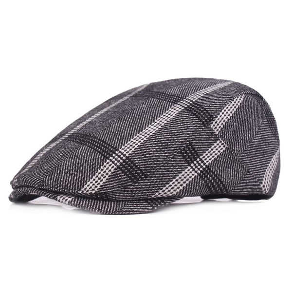 

fashion 2018 new arrive spring autumn camouflage cotton plaid berets for men casual outdoor hat, Blue;gray