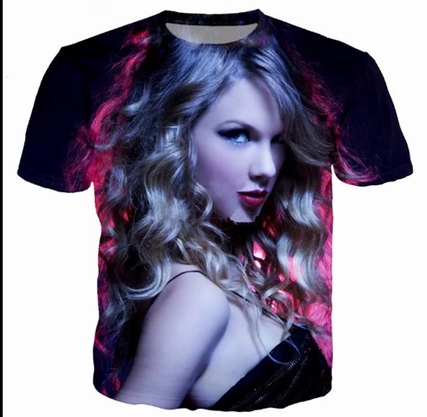 

певица тейлор женщины мужчины новая мода лето унисекс смешно 3d печати crewneck повседневная футболка топы tee q57, White;black
