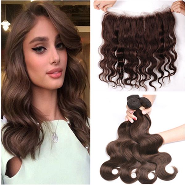 2019 Chocolate Brown Malaysian Virgin Human Hair Wefts With