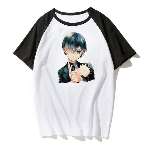 Grosshandel Black Butler T Shirts Anime Ciel Phantomhive Lustige T Shirts Manner Sebastian Michaelis Kurzarm Druck Tops Elizabeth Tees 3xl Von