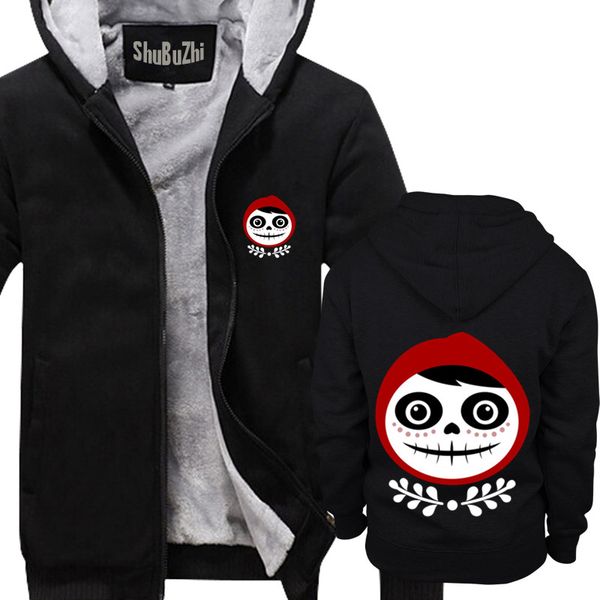 

mens hoodies zip up thick winter super warm cotton sweatshirts coats miguel male jackest winter coat euro size drop shipping, Black