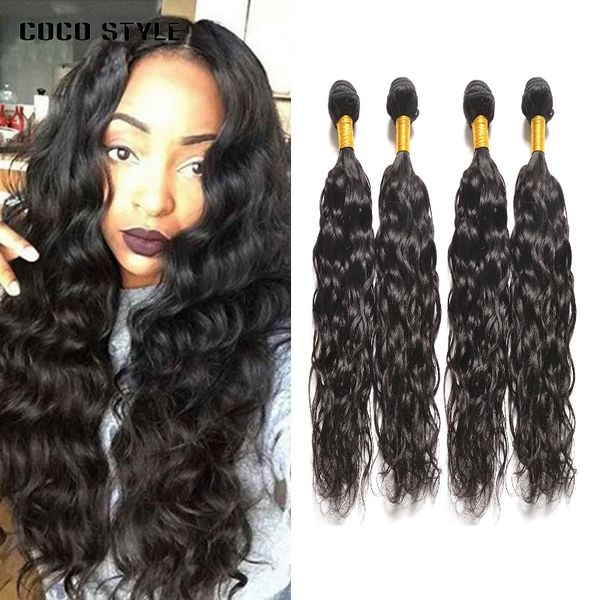 Brazilian Water Wave Human Hair Bundles Black Ocean Sea Summer