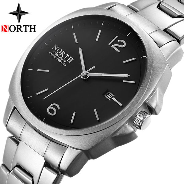 

north watch men fashion waterproof clock mens watches casual sport quartz wristwatch relogio masculino, Slivery;brown