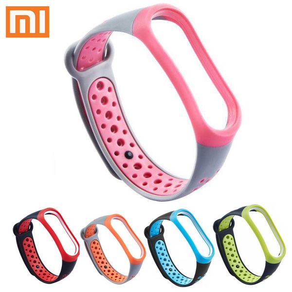 

for xiaomi 3 strap xiaomi band 3 replacement strap mi 3 accessories silicone band3 wristband two color hole band smart xiaomi smart bracelet