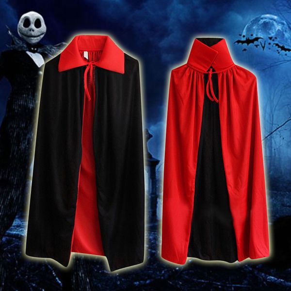 

halloween party revelry costume men or women clothing stage performance wear jazz dance black cloak witch death cosplay dwy618, Black;red