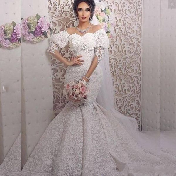 

старинные кружевные свадебные платья с рукавами с открытыми плечами русалка свадебное платье count поезд дубай африканская страна свадебные, White