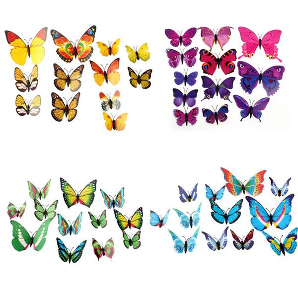 

12pcs 3d wall stickers butterfly fridge magnet wedding decoration home for kids room 4b12m