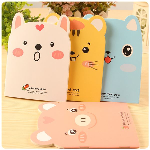 

1lot=40pccreative stationery / cute lile pig copybook / small animal notebook cartoon writing pad, Purple;pink