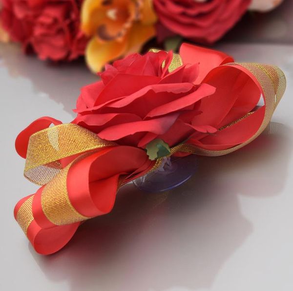 

crafts, wedding car decoration, party supplies, red fire train, body knot