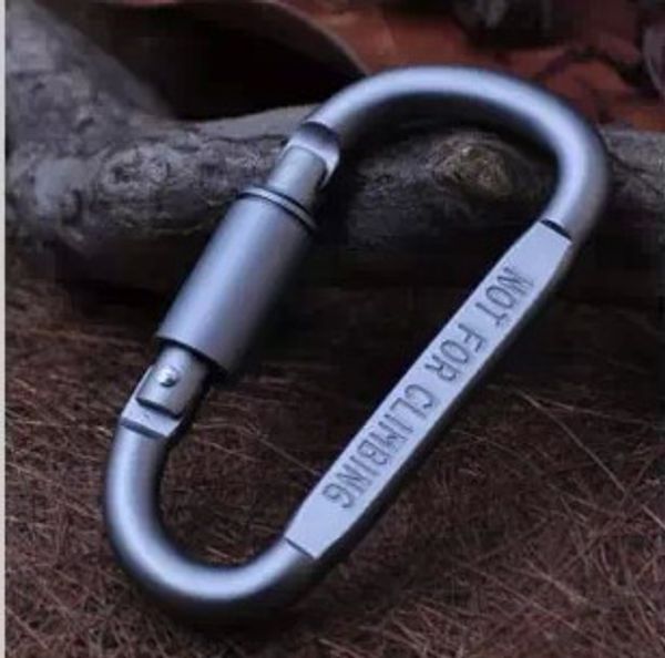 Outdoor-Ausrüstung Aluminium-D-Ring-Karabiner, leicht, aber stabil, Federschnapp-Schlüsselanhänger, Clip-Haken, Schraubverschluss, Schnalle, kostenloser Versand