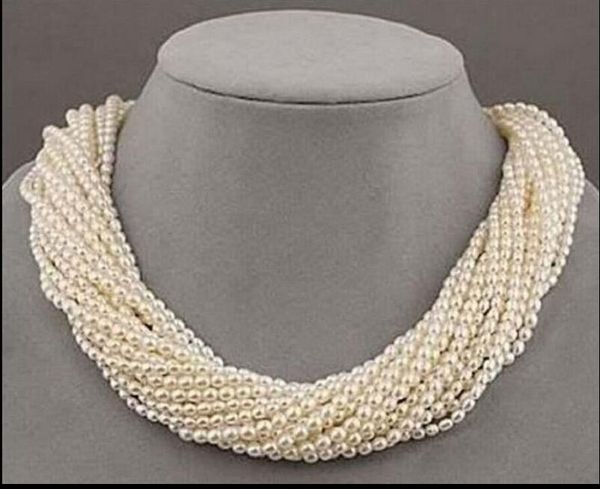 

10 strand south sea baroque white pearl strand necklace 18, Silver