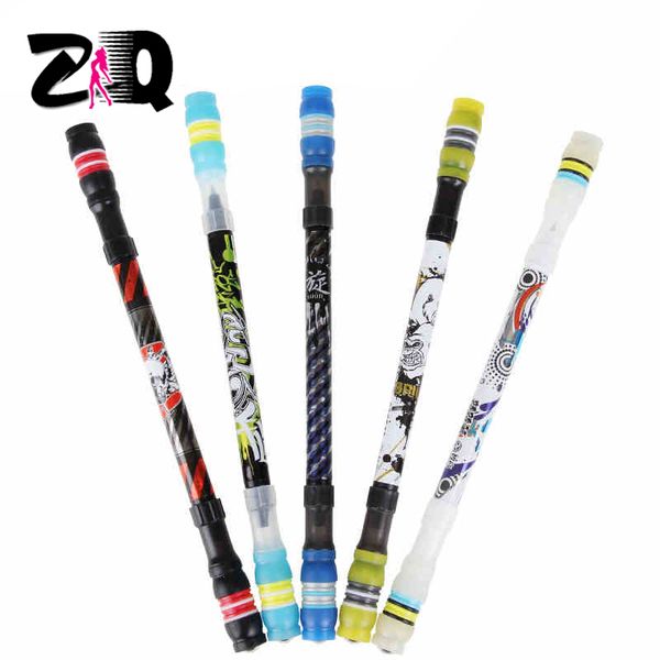 

new creative slip coated non-slip beginner spinning pen champion spinning rolling pen ball point maing pen finger playing 267, Black;red