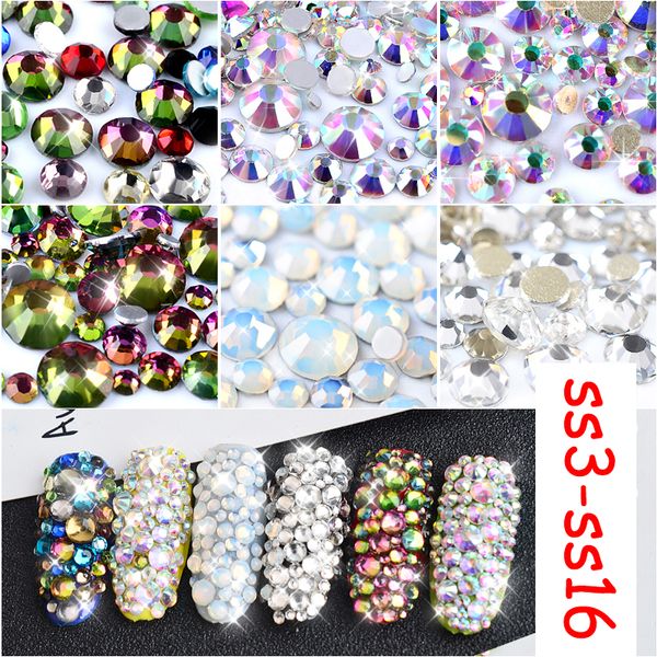 

mioblet 800pcs flame nail crystal 3d white clear ab flatback ix nail art rhinestones dmc ss3-ss16 diy glitters manicure deco, Silver;gold