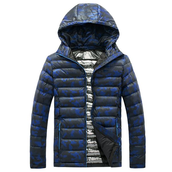 

2018 men winter parka thick warm jacket windproof fashion coats casual thickening hooded jackets men padded coat, Black