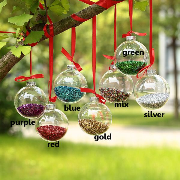 Dia6cm Clear Glass Balls Christmas Ornaments Decoration With
