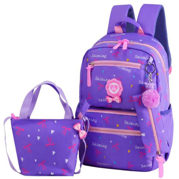 

new fashion student bookbags teenager girls travel backpacks kids orthopedic schoolbags 3pcs/set high capacity cute schoolbags