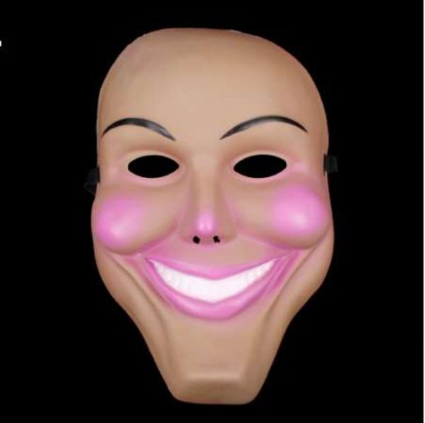 Maschera di plastica Purge Grin Maschera di Halloween Horror Party Fancy Kiss Me God Smiling Decor