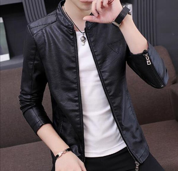

man autumn winter new europe and the united states personal style fashion fashion boutique handsome collar zipper jacket / m-4xl, Black