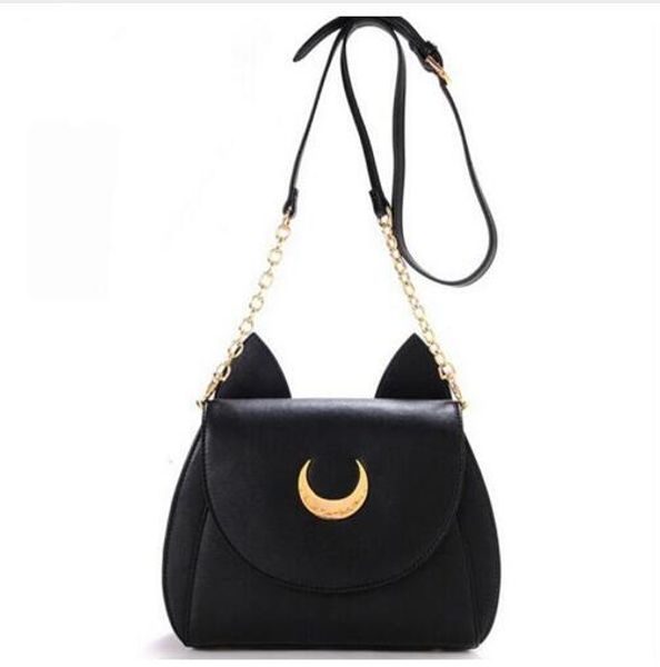 

2018 New Summer Limited Sailor Moon Chain Shoulder Bag Ladies Luna Cat PU Leather Handbag Women Messenger Crossbody Small Bag