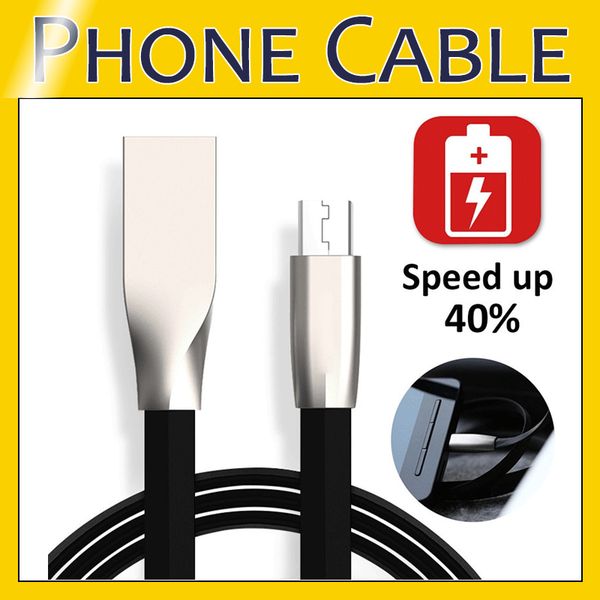 

Fast Charging 2A Micro USB Cables 1M 3FT Type C Phone Charger Cable Zinc Alloy Charging Cord For Samsung Note 8 LG HTC Android Smartphones