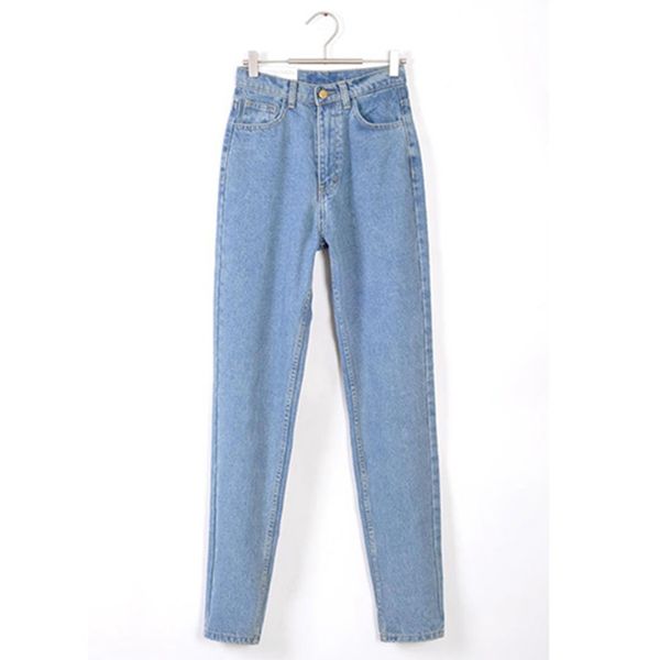

легкие винтажные джинсы с высокой талией осенняя мода узкие джинсы-бойфренды для женщин черные джинсовые брюки женские брюки, Blue