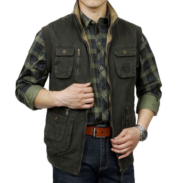 

tactical vest men vest sleeveless jacket men military mens veats casaco masculino casual multi pocket pgrapher zipper waistcoat xxl, Black;white