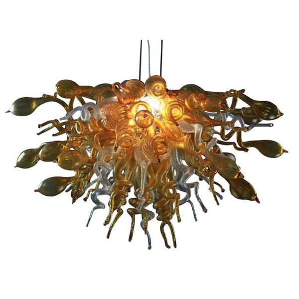 

customized hand blown lamp chandeliers light led bulbs amber glass modern art italy designed chandelier for home decor