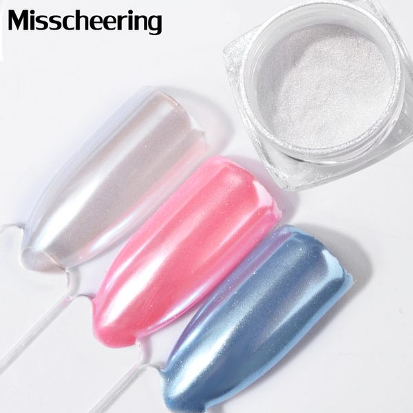 

1 box pearl powder nail glitters 2g shining diamond powders charm mermaid dust white pigment diy nail art decorations, Silver;gold