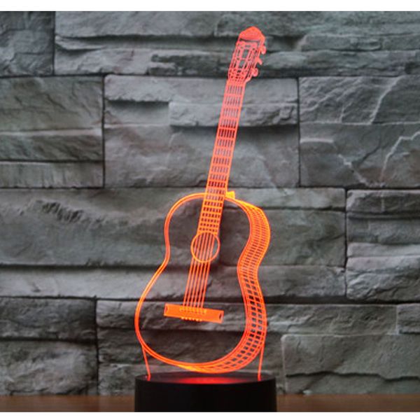 

3d led night light music guitar with 7 colors light for home decoration lamp amazing visualization optical illusion awesome
