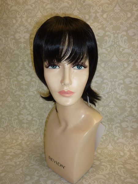 

wig fashion cos women's synthetic short black wavy hair wigs, Black;brown